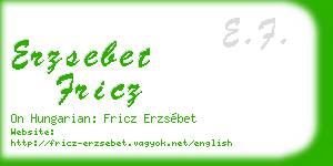 erzsebet fricz business card
