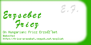 erzsebet fricz business card